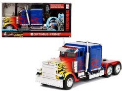 Optimus Prime Truck With Robot On Chassis From "Transformers" Movie "Hollywood Rides" Series 1/32 Diecast Model By Jada