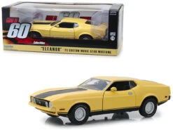 1973 Ford Mustang Mach 1 Custom Movie Star "Eleanor" Yellow With Black Stripe "Gone In 60 Seconds" (1974) Movie 1/18 Diecast Model Car By Greenlight