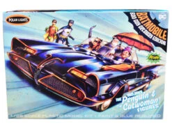Skill 2 Model Kit 1966 Batmobile "Bad Guy Getaway Edition" With Penguin And Catwoman Figures "Batman" (1966-1968) TV Series 1/25 Scale Model By Polar Lights