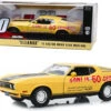 1973 Ford Mustang Mach 1 Custom Movie Star "Eleanor" Yellow With Black Stripe (Post-Filming Tribute Edition) "Gone In 60 Seconds" (1974) Movie 1/18 Diecast Model Car By Greenlight -Best Toy Car 26 10017.1582327434