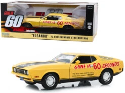 1973 Ford Mustang Mach 1 Custom Movie Star "Eleanor" Yellow With Black Stripe (Post-Filming Tribute Edition) "Gone In 60 Seconds" (1974) Movie 1/18 Diecast Model Car By Greenlight