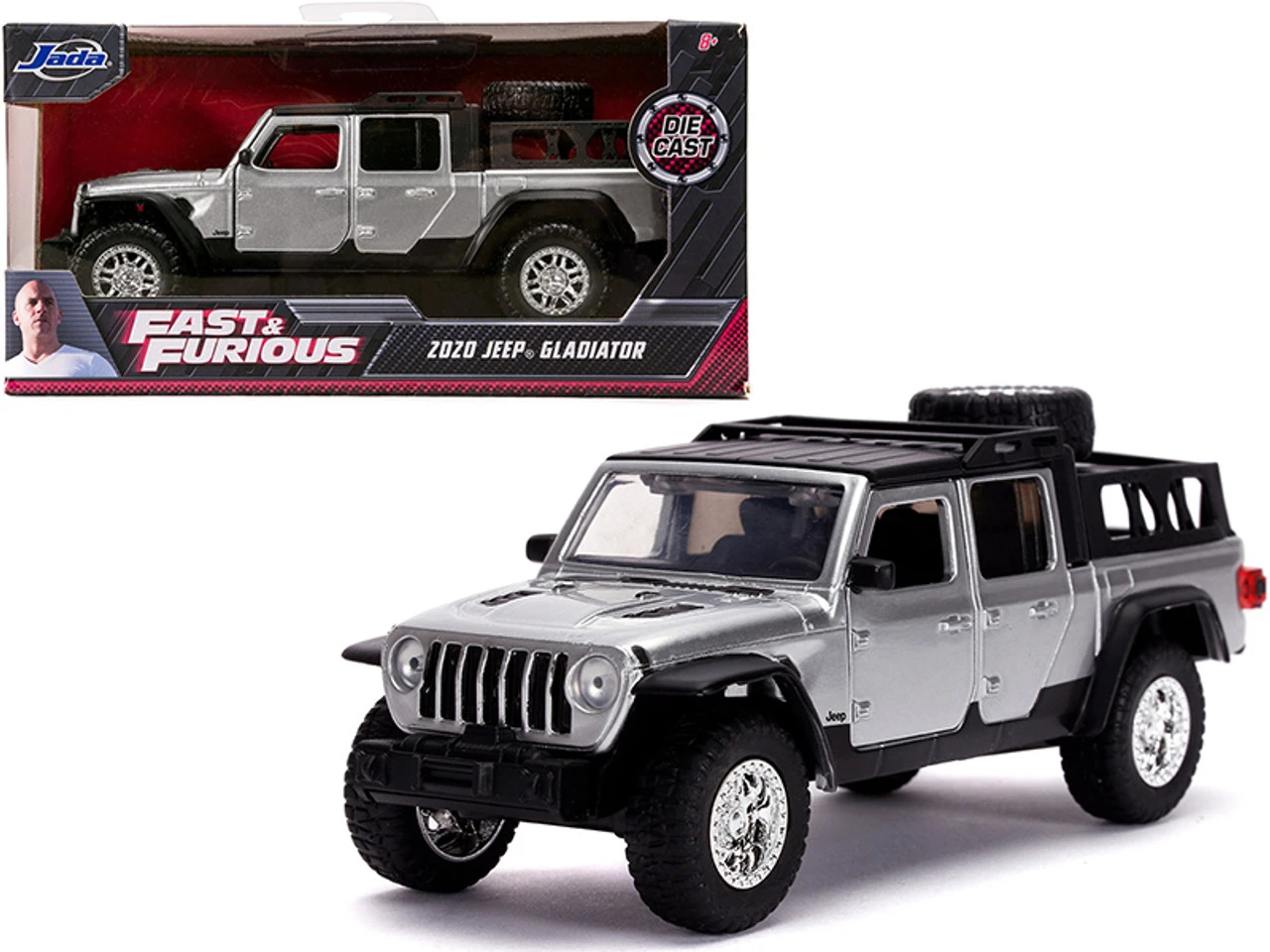 2020 Jeep Gladiator Pickup Truck Silver With Black Top "Fast & Furious" Movie 1/32 Diecast Model Car By Jada