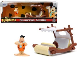 1/32 Jada Flintmobile With Fred Flintstone Diecast Figurine "The Flintstones" "Hollywood Rides" Series Car Model