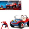 Dune Buggy Red And Blue With Graphics And Spider-Man Diecast Figure "Marvel Spider-Man" 1/24 Diecast Model Car By Jada -Best Toy Car 4 1 62991.1671265686