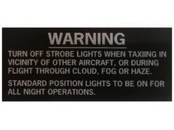 Metallic Strobe Warning Placard With 3M Adhesive Back