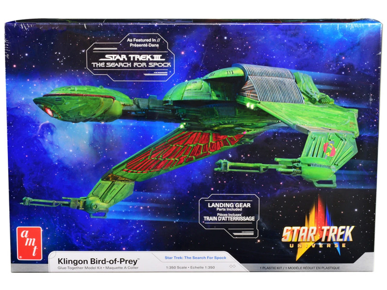 Skill 2 Model Kit Klingon Bird-of-Prey Spacecraft "Star Trek III: The Search For Spock" (1984) Movie 1/350 Scale Model By AMT 3 Skill 2 Model Kit Klingon Bird-of-Prey Spacecraft "Star Trek III: The Search For Spock" (1984) Movie 1/350 Scale Model By AMT