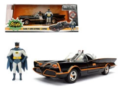1/24 Jada 1966 Classic TV Series Batmobile With Diecast Batman And Plastic Robin In The Car Diecast Car Model