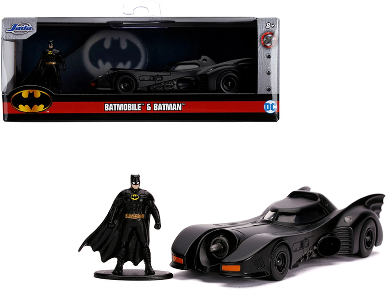 1989 Batmobile With Diecast Batman Figurine "Batman" (1989) Movie "DC Comics" "Hollywood Rides" Series 1/32 Diecast Model Car By Jada 3 1989 Batmobile With Diecast Batman Figurine "Batman" (1989) Movie "DC Comics" "Hollywood Rides" Series 1/32 Diecast Model Car By Jada
