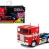 G1 Autobot Optimus Prime Truck Red With Robot On Chassis From "Transformers" TV Series "Hollywood Rides" Series 1/32 Diecast Model By Jada -Best Toy Car 99477 26228 52944.1653001722