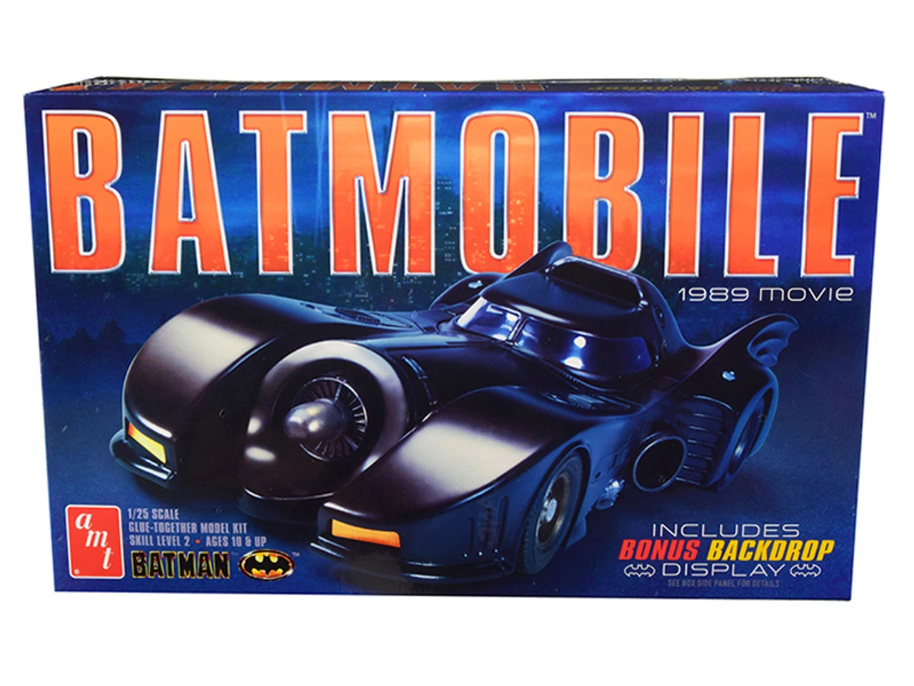 Skill 2 Model Kit Batmobile "Batman" (1989) Movie With Backdrop Display 1/25 Scale Model By AMT 3 Skill 2 Model Kit Batmobile "Batman" (1989) Movie With Backdrop Display 1/25 Scale Model By AMT
