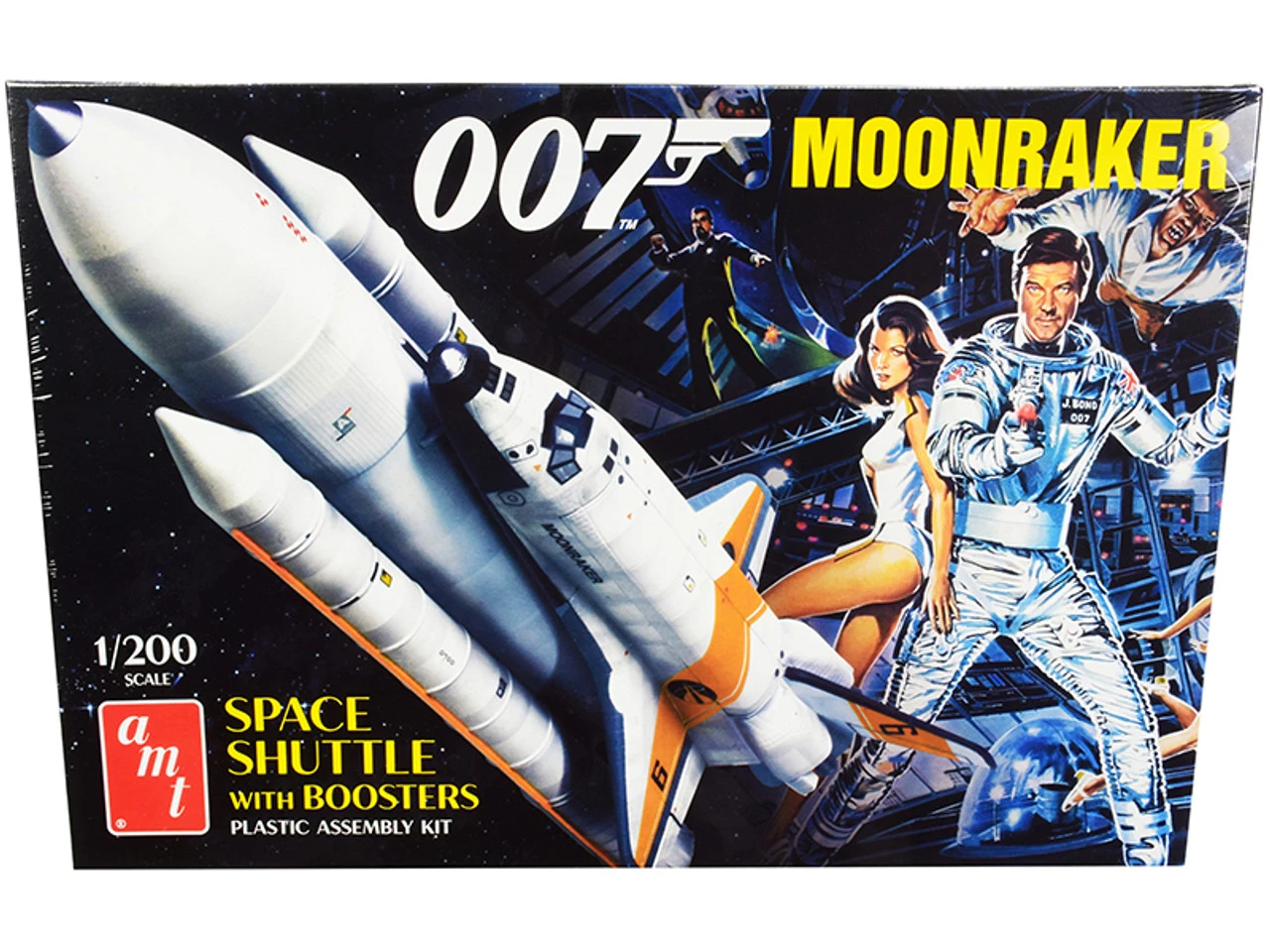 Skill 2 Model Kit Space Shuttle With Boosters "Moonraker" (1979) Movie (James Bond 007) 1/200 Scale Model By AMT 3 Skill 2 Model Kit Space Shuttle With Boosters "Moonraker" (1979) Movie (James Bond 007) 1/200 Scale Model By AMT