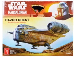 Skill 2 Model Kit Razor Crest Spaceship "Star Wars: The Mandalorian" 1/72 Scale Model By AMT