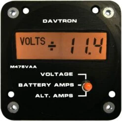 Digital Volt-Ammeter, Dual Shunt, 2.25" Rear Mount, FAA-PMA Approved