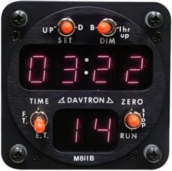 Digtial Chronometer 12 Or 24 Hour, 2.25" Rear Mount, FAA-PMA Approved