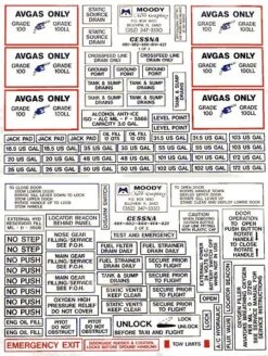 Exterior Placard Kit Cessna, 401, 402, 404, 421