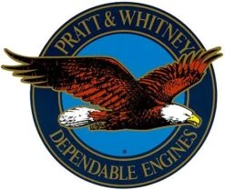Pratt And Whitney Engine Decal, 4 1/2" Diameter