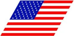 Decal US Flag, 12" X 25.2" Slanted Left Or Right