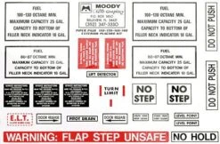 Exterior Placard Kit Piper, PA28-140, -160, -180