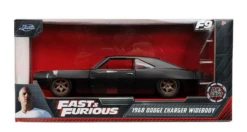 Dom's 1968 Dodge Charger Widebody Matt Black "Fast & Furious 9 F9" (2021) Movie 1/24 Diecast Model Car By Jada