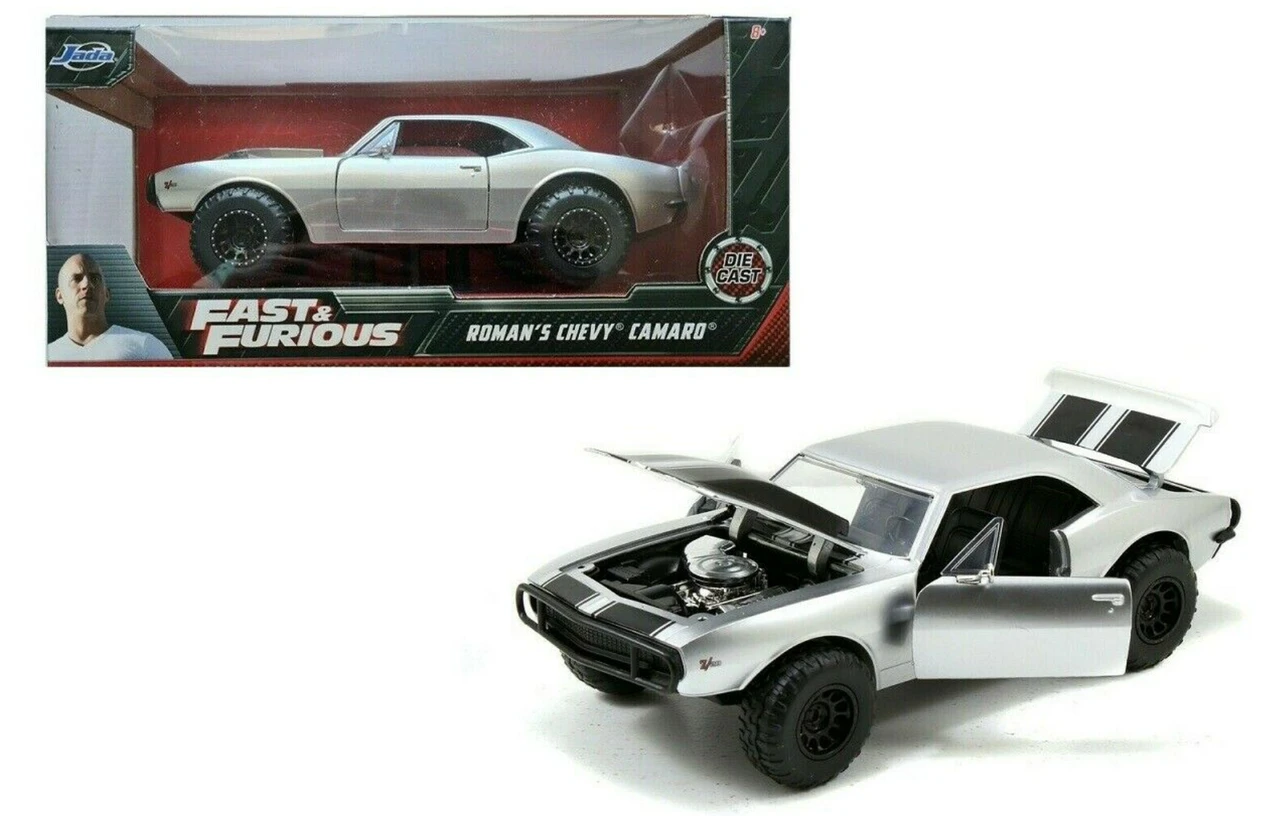 1/24 Jada 1967 Roman's Chevrolet Camaro (Silver) Fast & Furious 7 Diecast Car Model