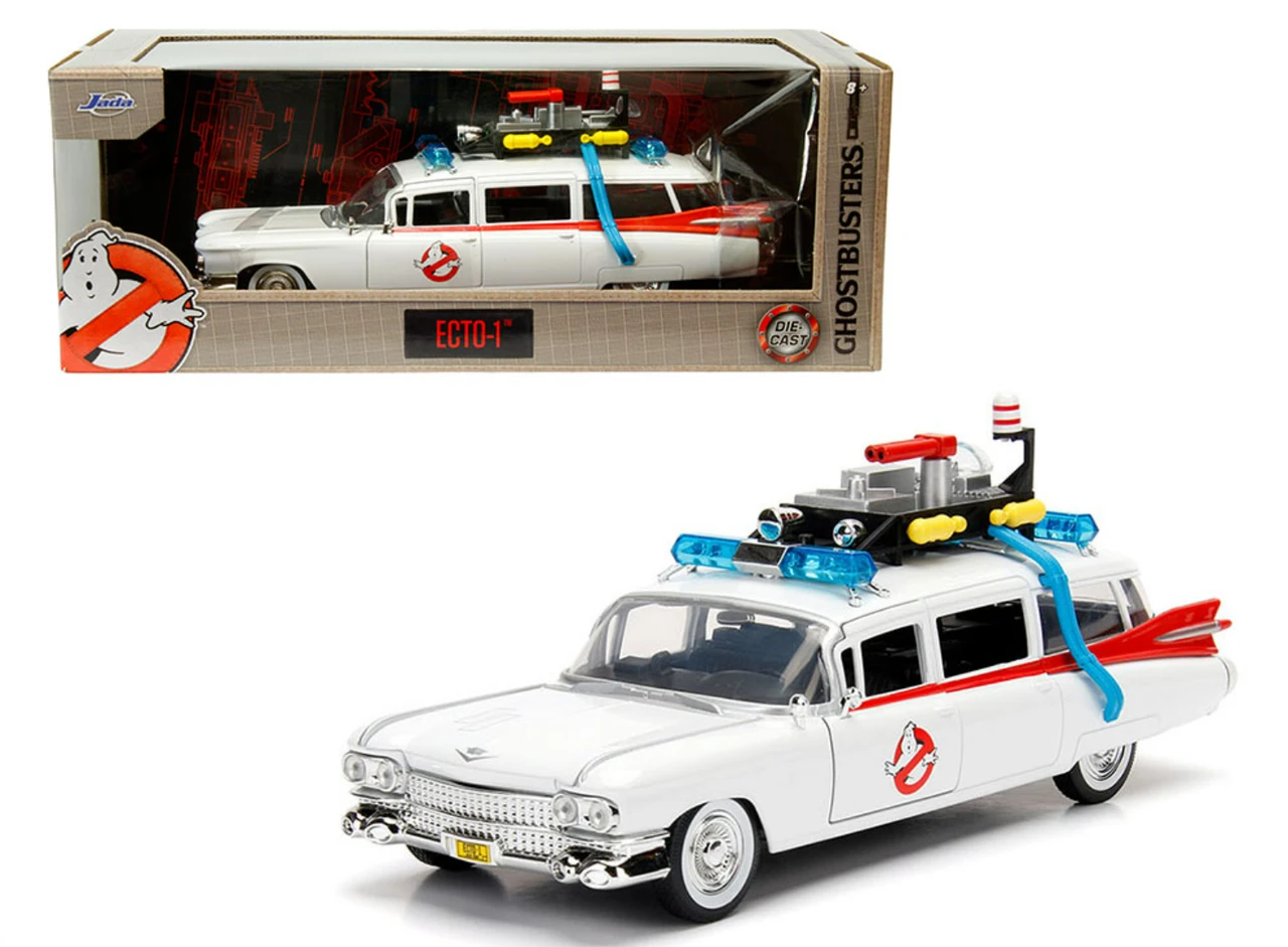 1/24 Jada 1959 Cadillac Ambulance Ecto-1 From "Ghostbusters" Movie Hollywood Rides Series Diecast Car Model