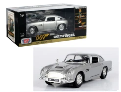 1/24 Motormax 1964 Aston Martin DB5 RHD Movie James Bond Goldfinger (Silver) Diecast Car Model