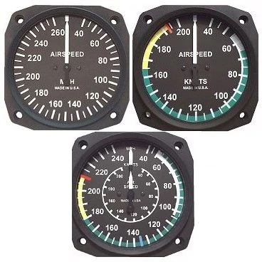 Airspeed, 3 1/8" Dual Range 40-240 Knots, 270 Mph, Non-TSO 3 Airspeed, 3 1/8" Dual Range 40-240 Knots, 270 Mph, Non-TSO