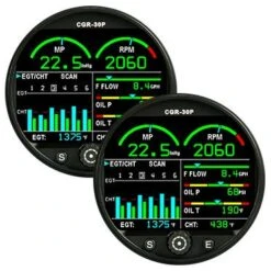 CGR-30P 4-Cylinder Primary Twin Engine Monitors, Premium (2 Monitors) W/RPM, EGT/CHT & 10 Functions -Best Toy Car cgr t 3
