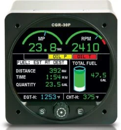 CGR-30P 4-Cylinder Primary Twin Engine Monitors, Premium (2 Monitors) W/RPM, EGT/CHT & 10 Functions -Best Toy Car ei cgr 30 5