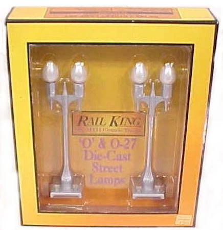 MTH 30-1082 O Gauge RailKing No 580-2 Teardrop Lamp Set Silver - NOS 3 MTH 30-1082 O Gauge RailKing No 580-2 Teardrop Lamp Set Silver - NOS