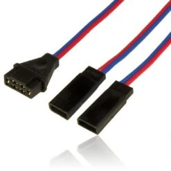 PowerBox Systems PowerBox Adapter Lead, 3.15" (8cm) Length, Multiplex Female To (2) JR Male Connector