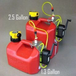 Red Gasoline Fuel Tank With Pump, 2.5 Gallon, By Jersey Modeler