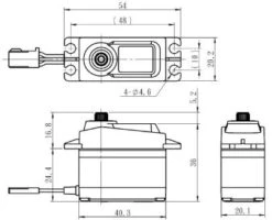 Savox SA-1256TGP Plus High Torque Titanium Gear Digital Servo -Best Toy Car sc 1256 technical drawing 1