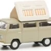 Schuco 452670800 HO Scale (1:87) VW T2a Camper - Tan And White -Best Toy Car schuco 452670800 ho scale 1 87 volkswagen vw t2 camping bus beige and white