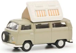 Schuco 452670800 HO Scale (1:87) VW T2a Camper - Tan And White