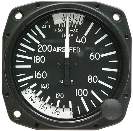 True Airspeed Indicator, 3 1/8" 40-210 Knots, TSO 3 True Airspeed Indicator, 3 1/8" 40-210 Knots, TSO