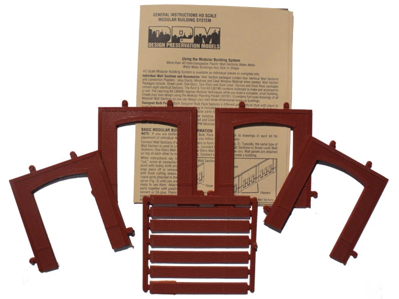 Woodland Scenics DPM 30107 HO Scale Street Level Wall Sections - Open Arch Entry Door 4-Pack 4 Woodland Scenics DPM 30107 HO Scale Street Level Wall Sections - Open Arch Entry Door 4-Pack - Image 2