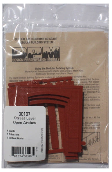 Woodland Scenics DPM 30107 HO Scale Street Level Wall Sections - Open Arch Entry Door 4-Pack 5 Woodland Scenics DPM 30107 HO Scale Street Level Wall Sections - Open Arch Entry Door 4-Pack - Image 3